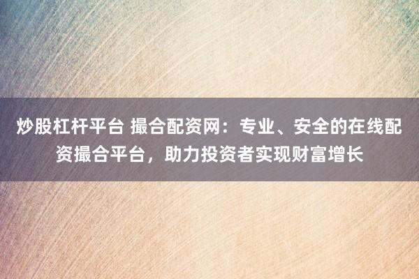 炒股杠杆平台 撮合配资网：专业、安全的在线配资撮合平台，助力投资者实现财富增长