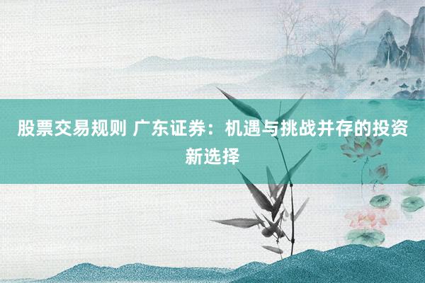 股票交易规则 广东证券：机遇与挑战并存的投资新选择