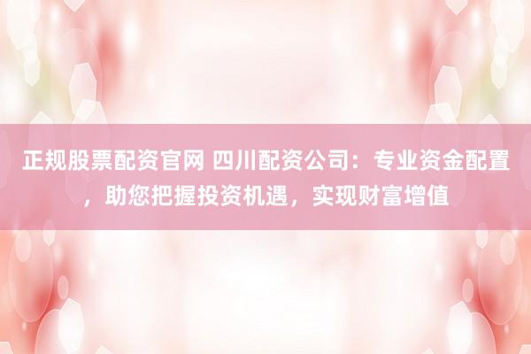 正规股票配资官网 四川配资公司：专业资金配置，助您把握投资机遇，实现财富增值