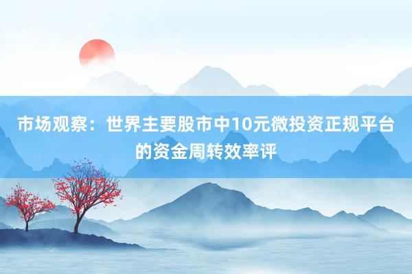 市场观察：世界主要股市中10元微投资正规平台的资金周转效率评