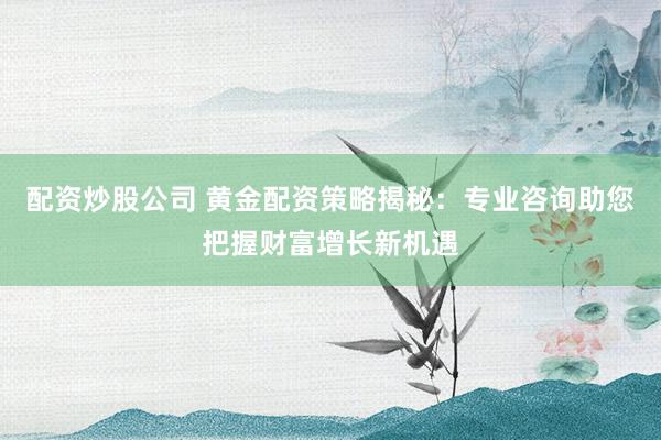 配资炒股公司 黄金配资策略揭秘：专业咨询助您把握财富增长新机遇