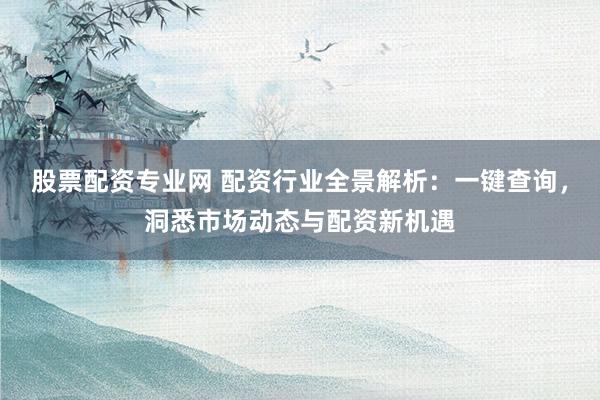 股票配资专业网 配资行业全景解析：一键查询，洞悉市场动态与配资新机遇